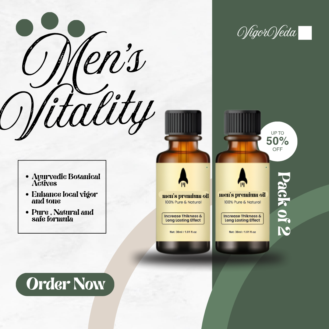 Premium Men's Massage Oil - 100% Ayurvedic & Natural (Pack of 2)